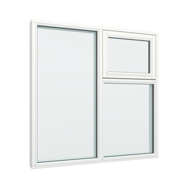 2-Teilige Festrverglasung, 3 Glasflächen