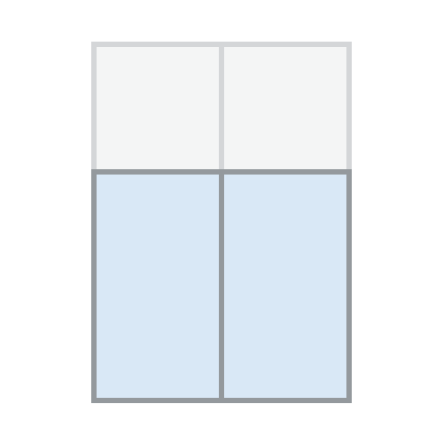 2Teilige Dänische Fenster mit 2x2 Glasflächen oben und