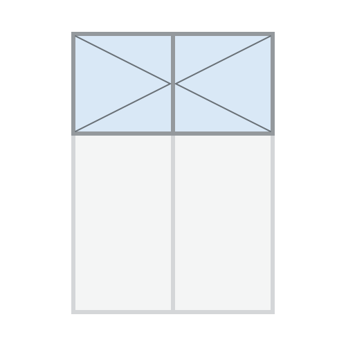 2Teilige Dänische Fenster mit 2x2 Glasflächen oben und